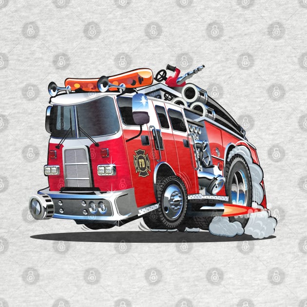 Cartoon firetruck by Mechanik